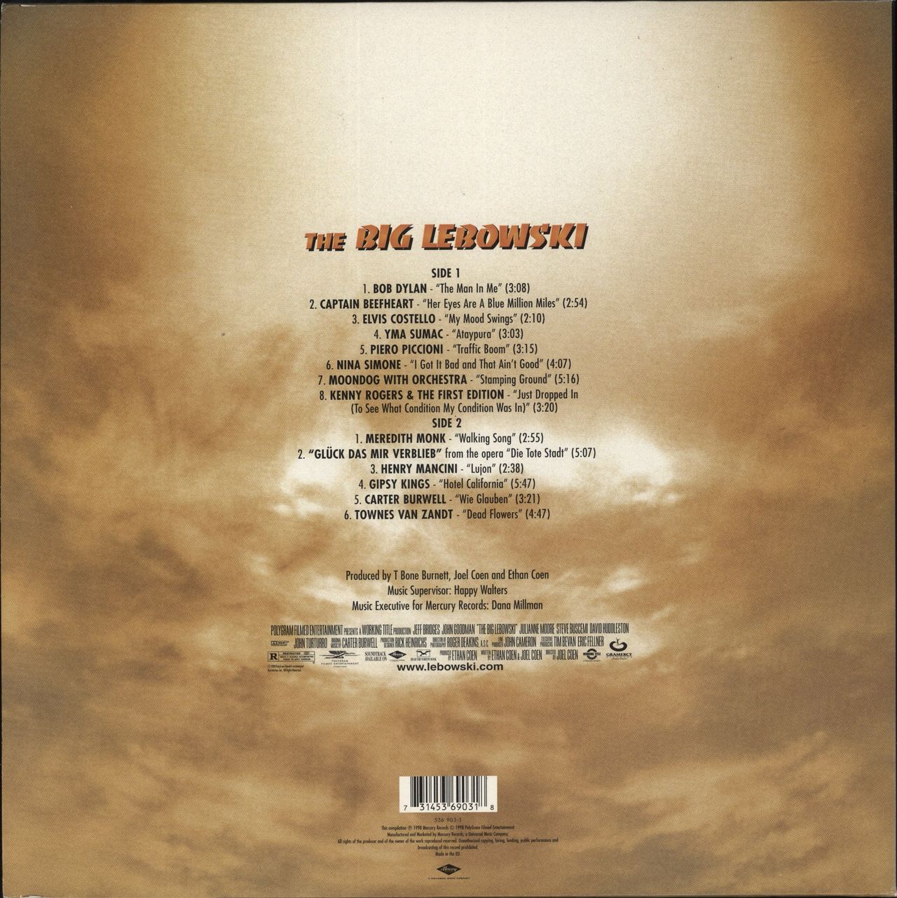 Original Soundtrack The Big Lebowski (Original Motion Picture Soundtrack) UK Vinyl LP