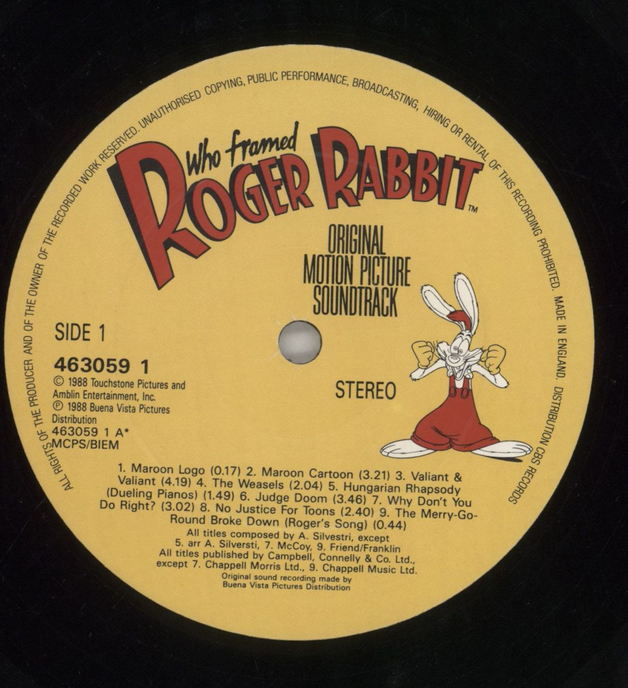 Original Soundtrack Who Framed Roger Rabbit - EX + Poster UK Vinyl LP