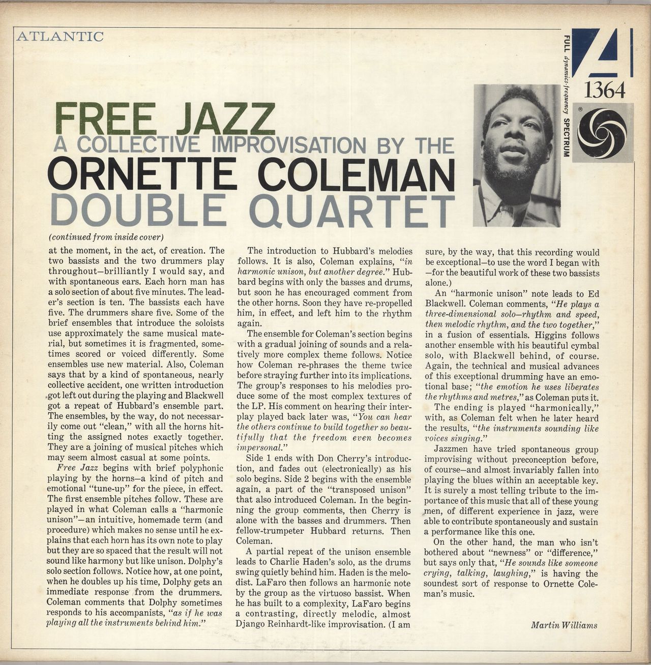 Ornette Coleman Free Jazz - VG US Vinyl LP