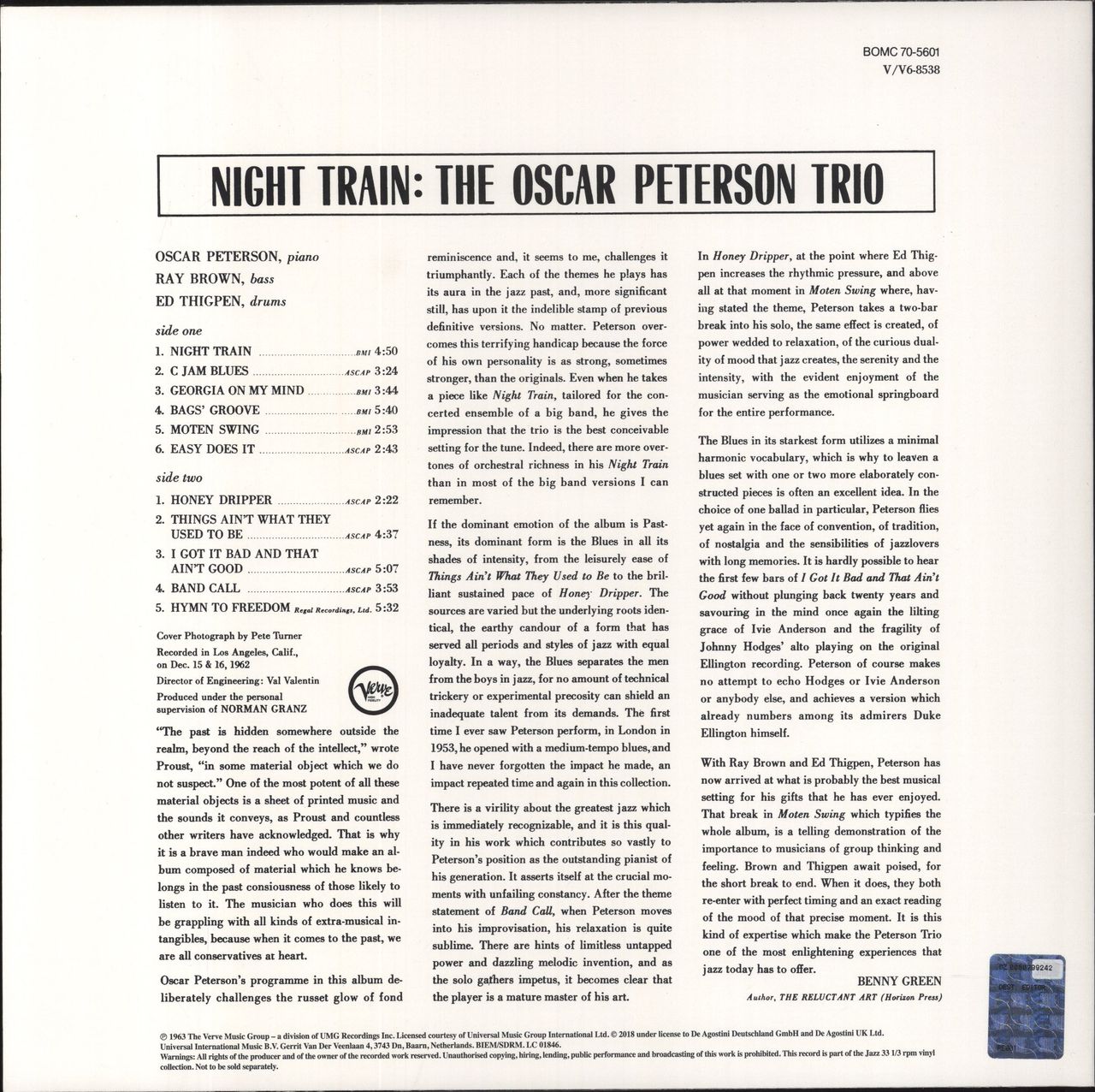 Oscar Peterson Night Train - 180gm Vinyl UK Vinyl LP