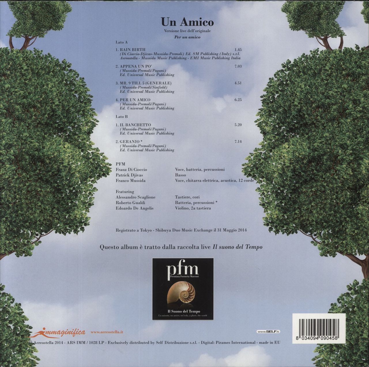 P.F.M. Un Amico Italian Vinyl LP