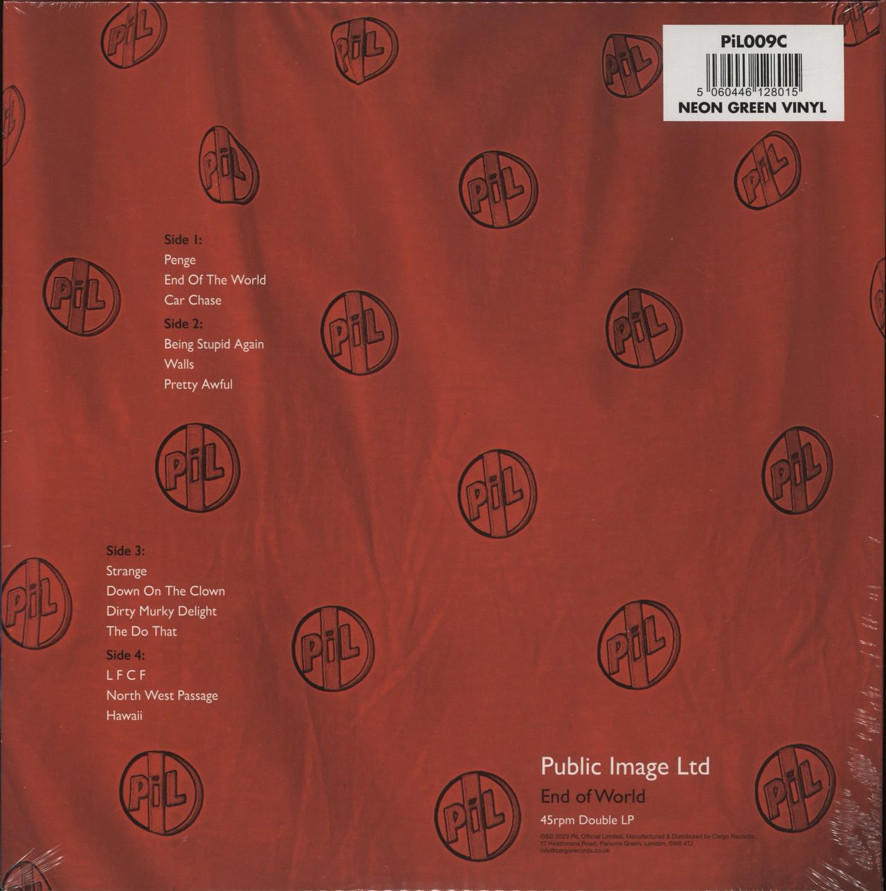 P.I.L. End Of World - Neon Green Vinyl - Sealed UK 2-LP vinyl set