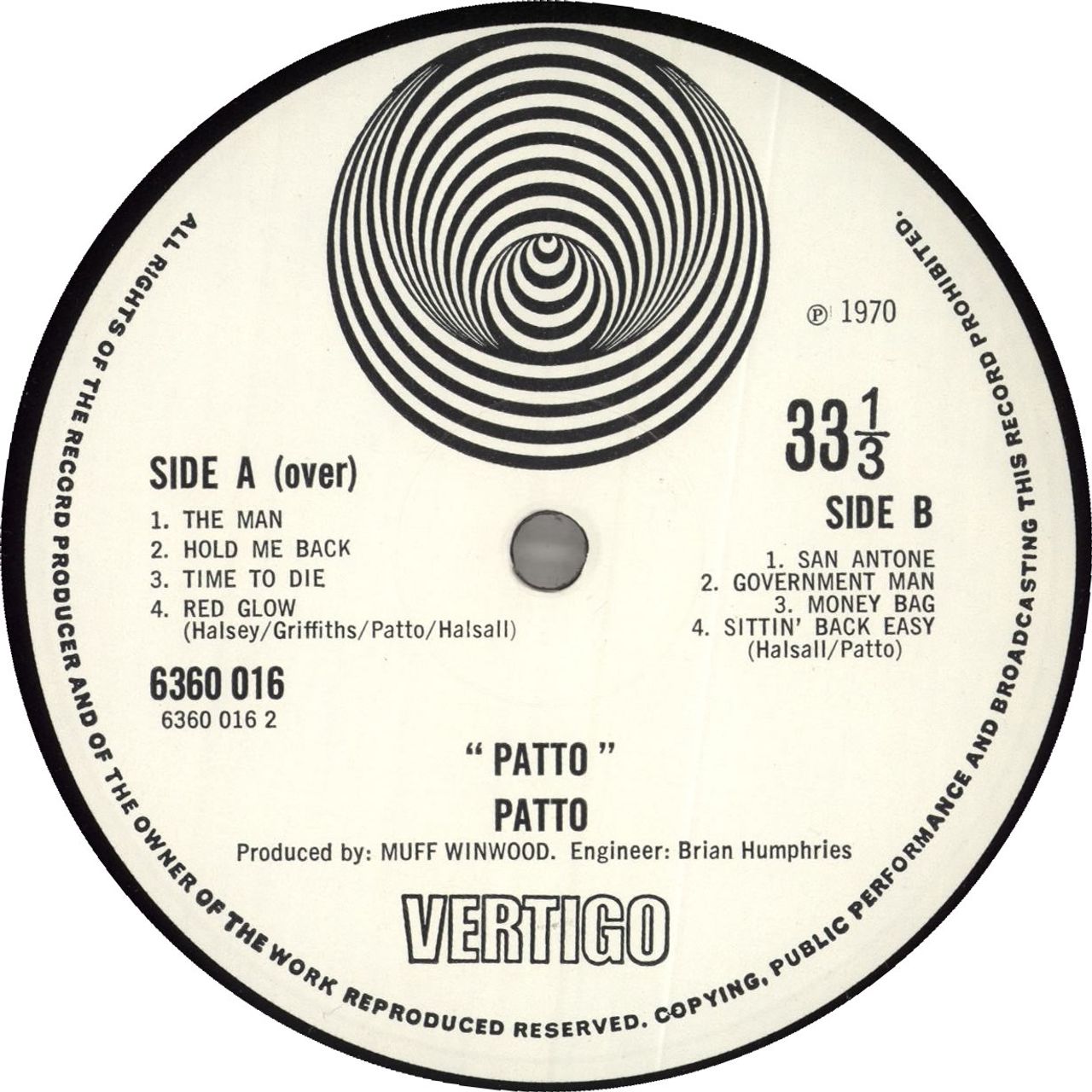 Patto Patto - VG UK Vinyl LP
