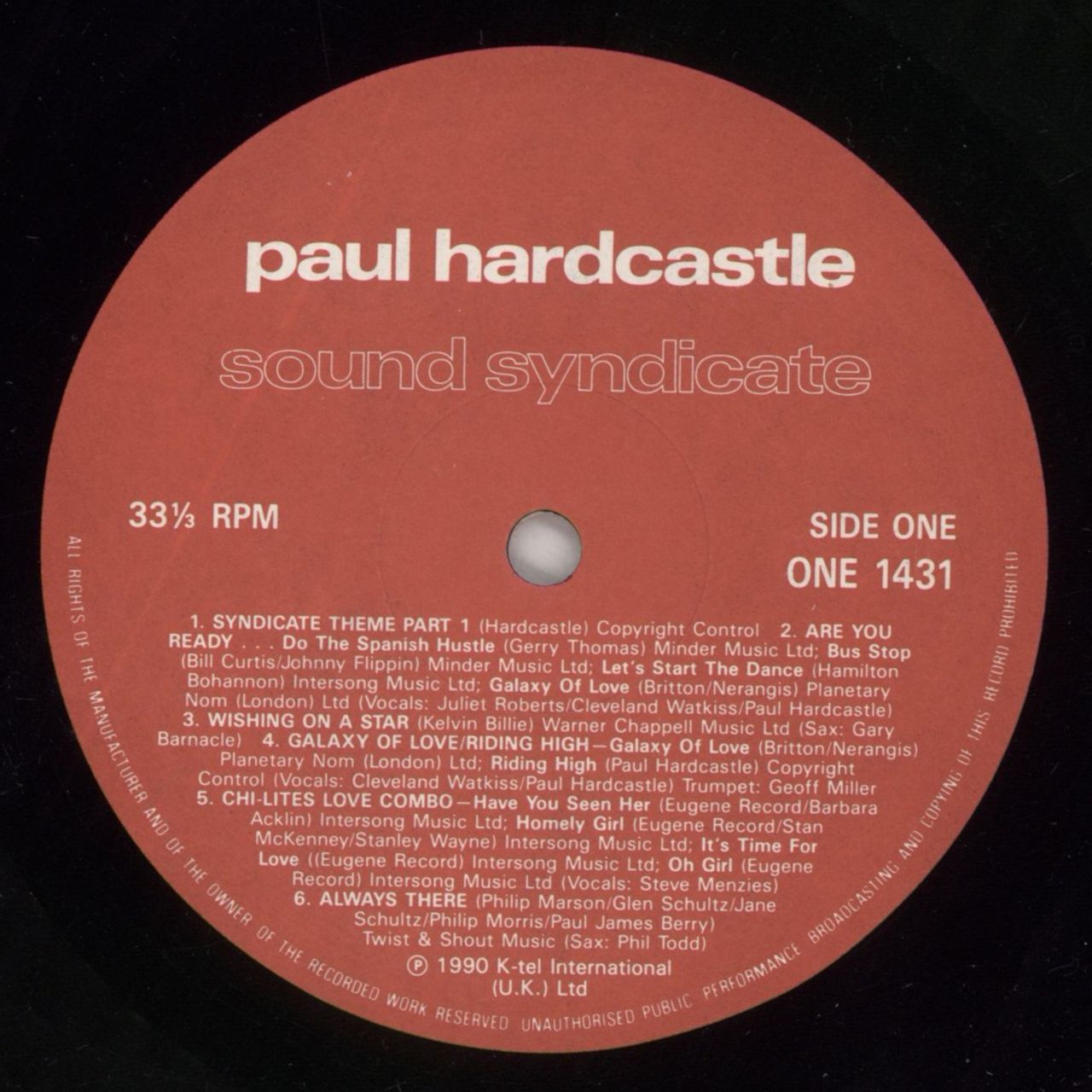 Paul Hardcastle Sound Syndicate UK Vinyl LP