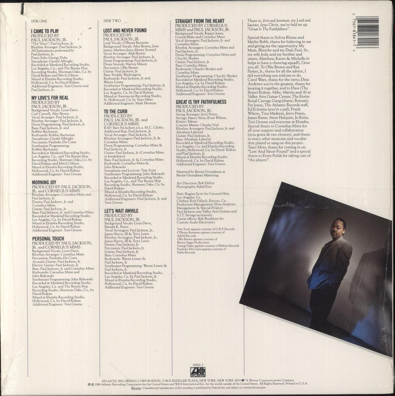 Paul Jackson Jr. I Came To Play - Opened Shrinkwrap US Vinyl LP