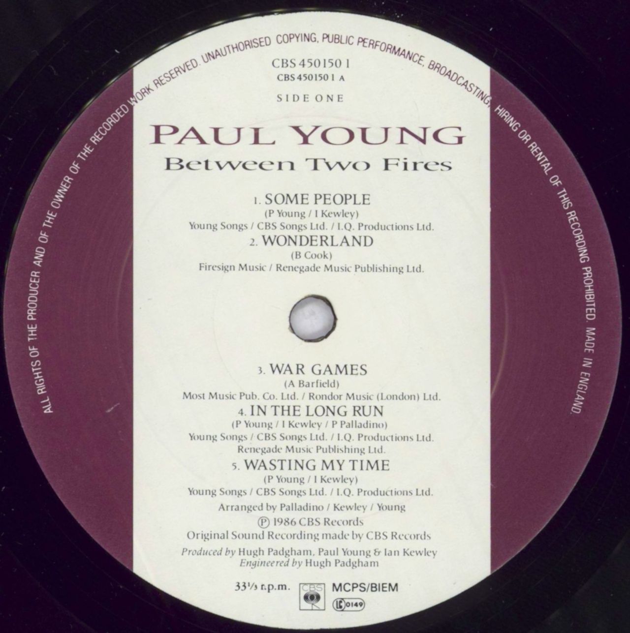 Paul Young Between Two Fires - Promo Stamped Sleeve UK Vinyl LP