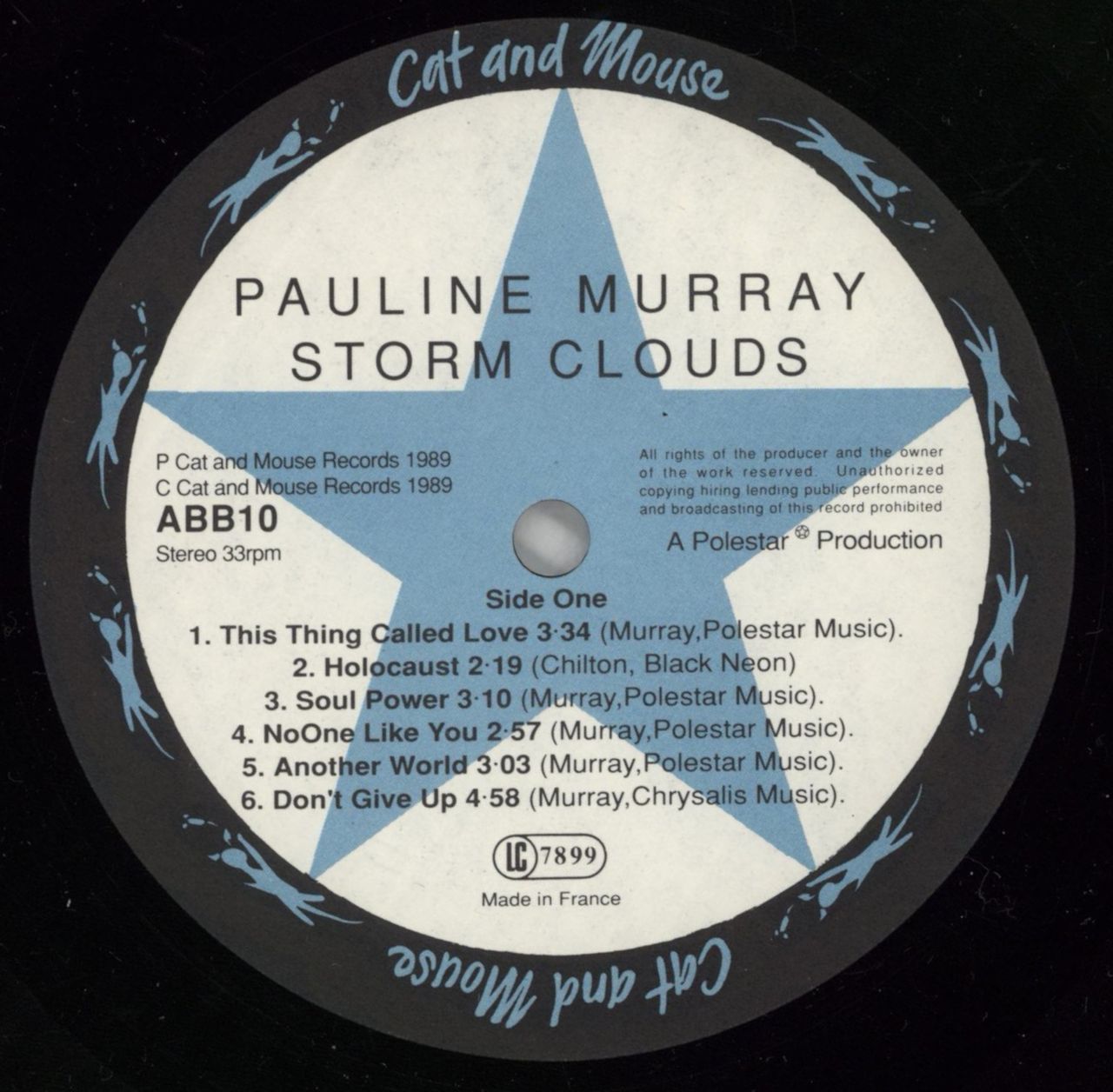 Pauline Murray Storm Clouds UK Vinyl LP