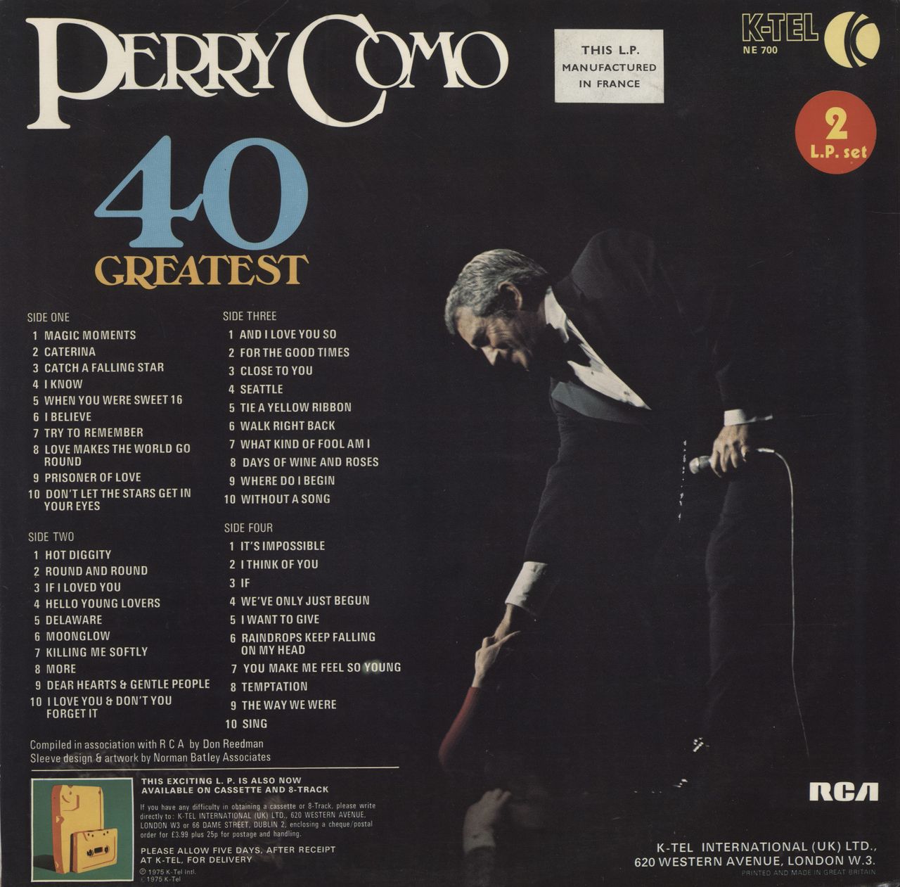 Perry Como 40 Greatest - French pressing French 2-LP vinyl set