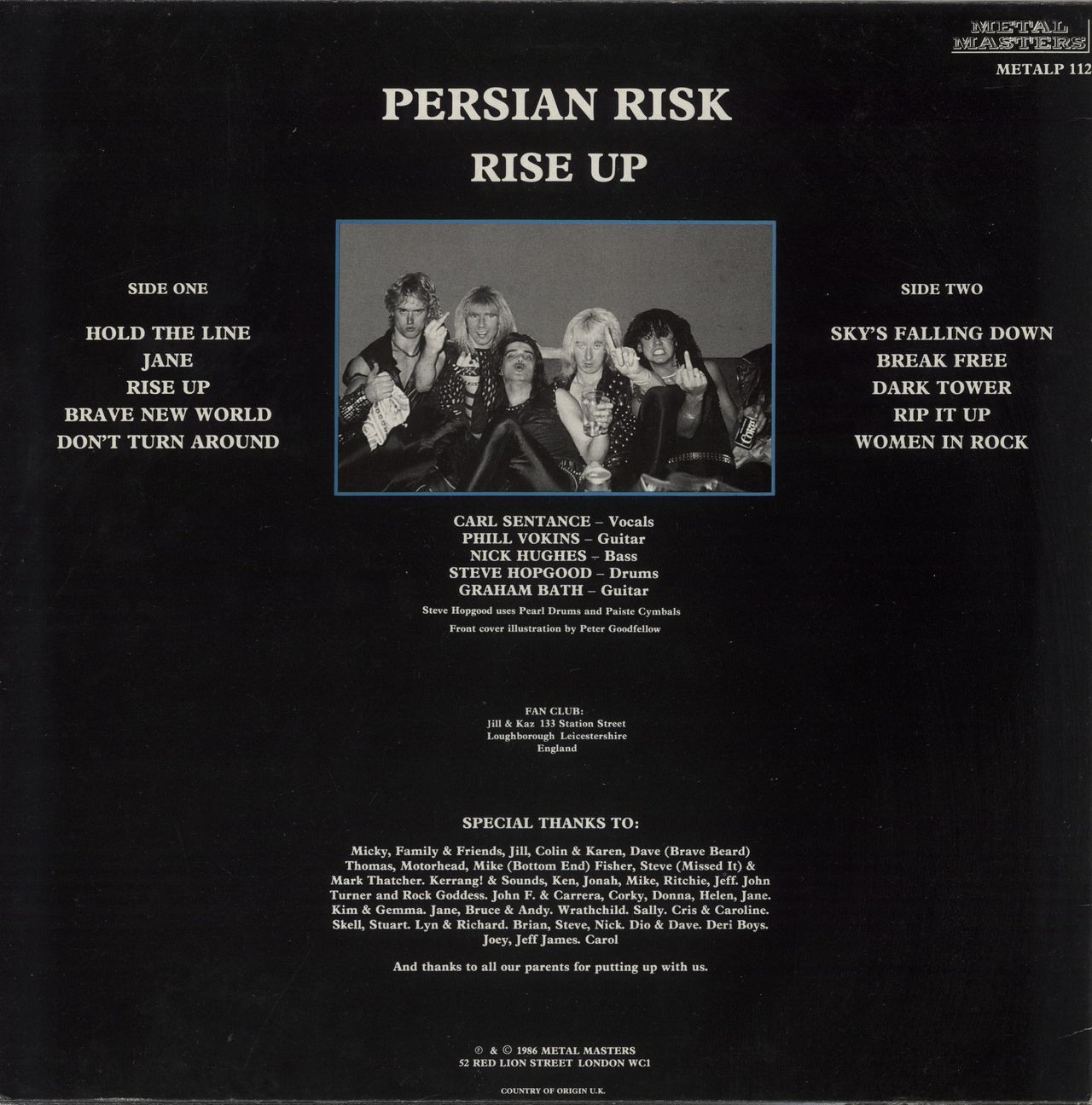 Persian Risk Rise Up UK Vinyl LP