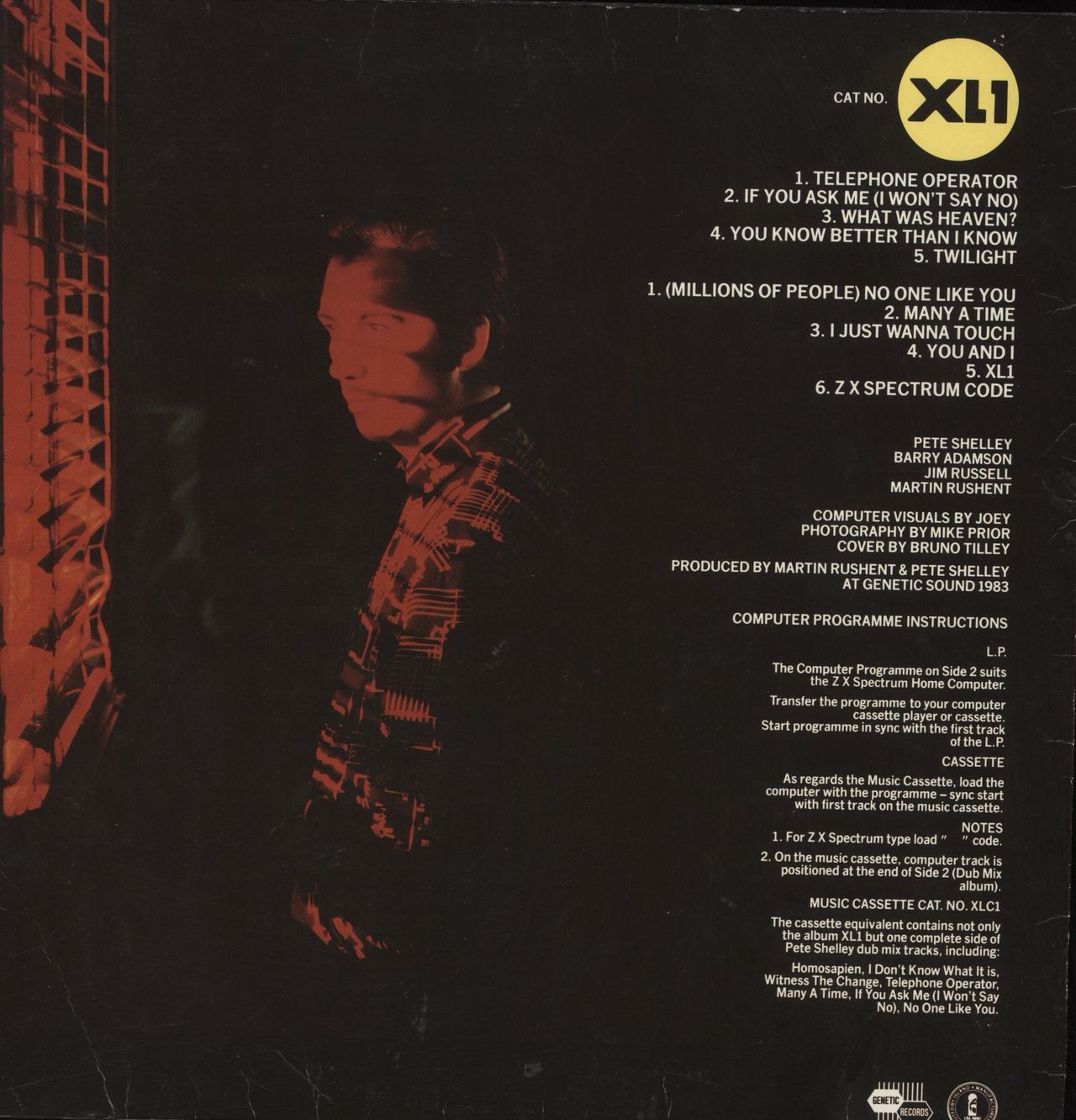 Pete Shelley XL.1 - Autographed UK Vinyl LP