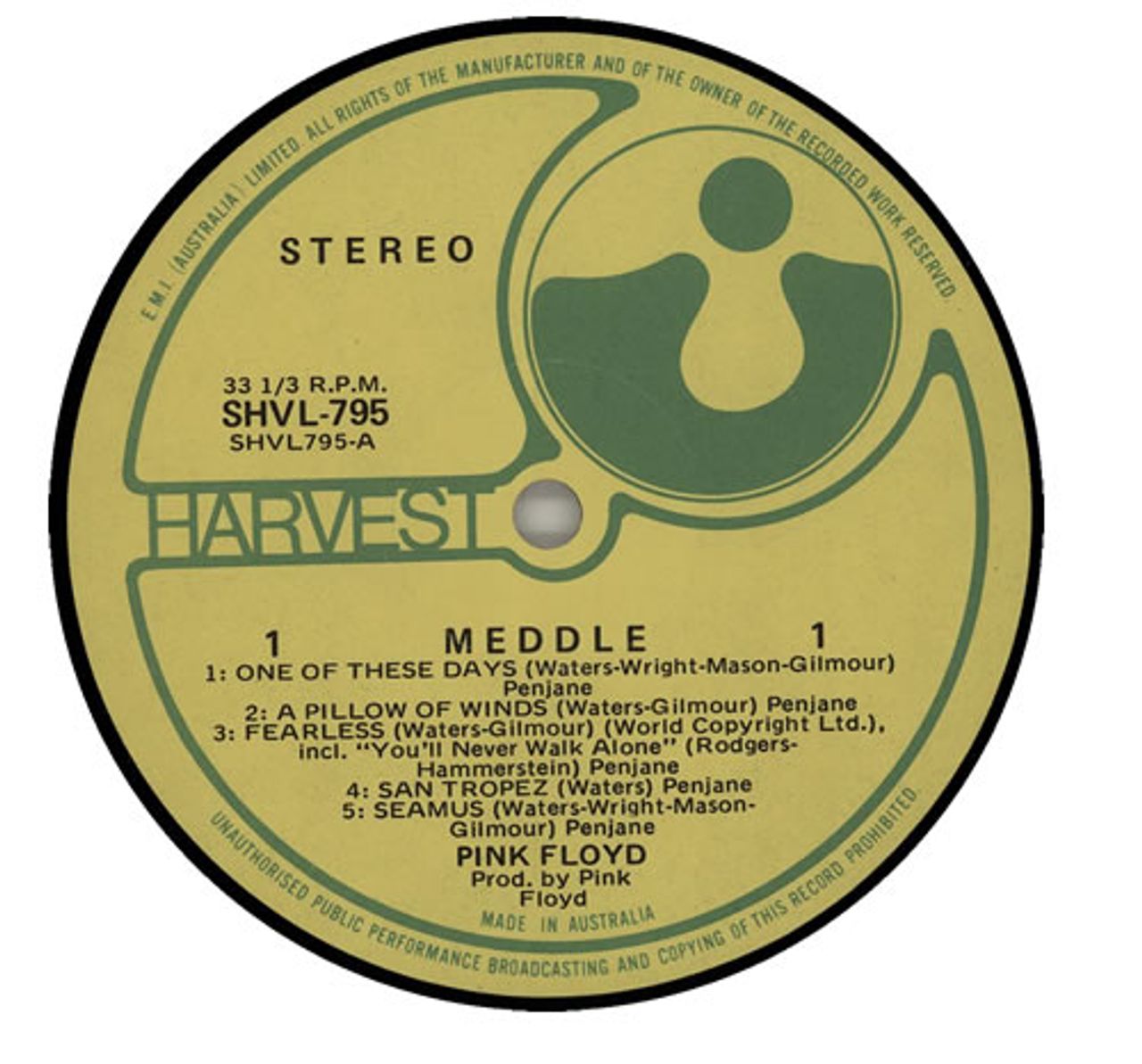 Pink Floyd Meddle Australian Vinyl LP