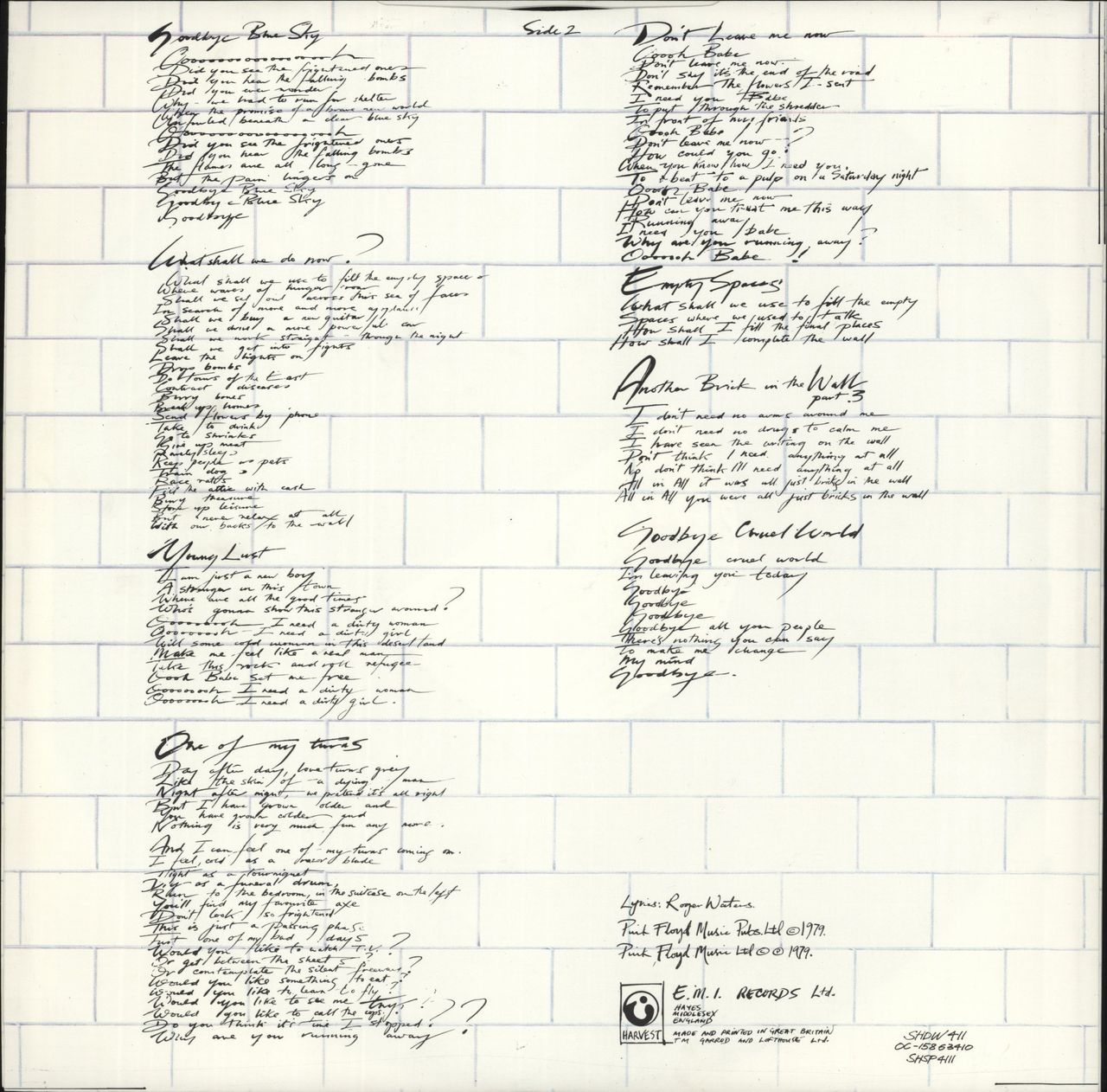Pink Floyd The Wall - 3rd UK 2-LP vinyl set