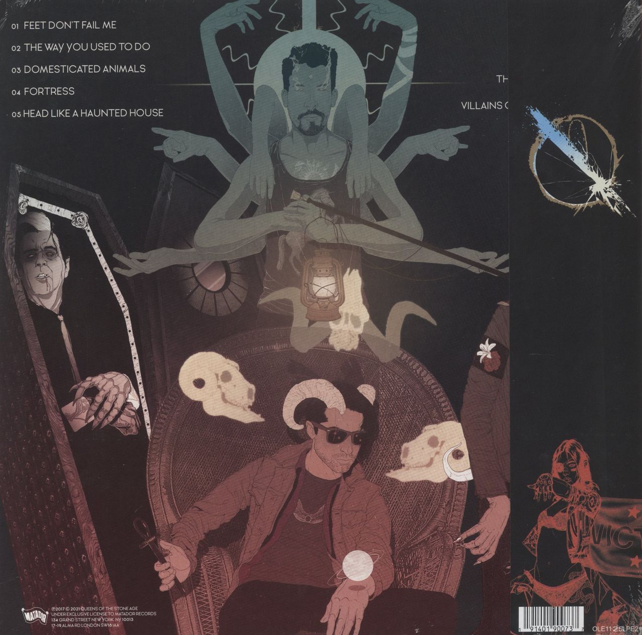 Queens Of The Stone Age Villains - Clear Leaf Green - Sealed US 2-LP vinyl set