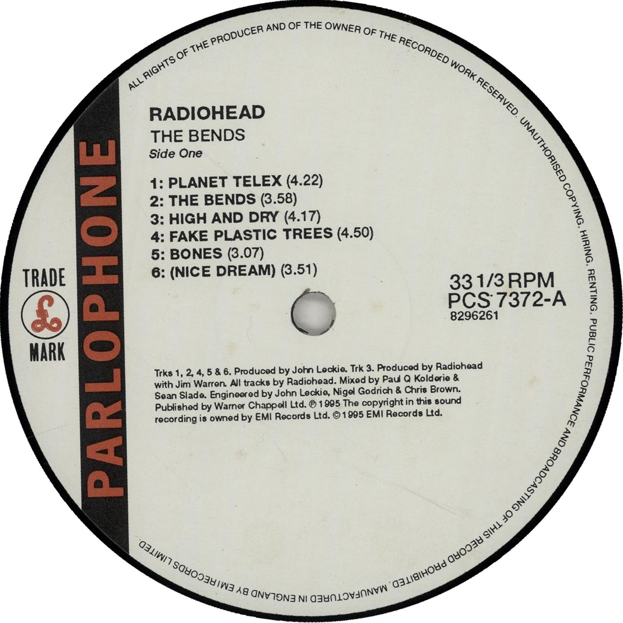 Radiohead The Bends - 1st UK Vinyl LP