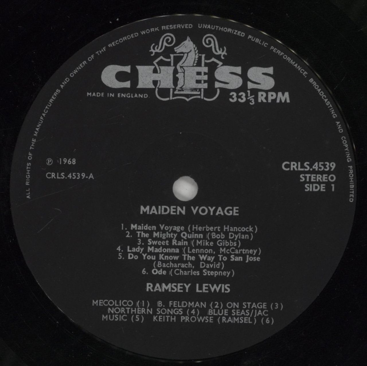 Ramsey Lewis Maiden Voyage UK Vinyl LP