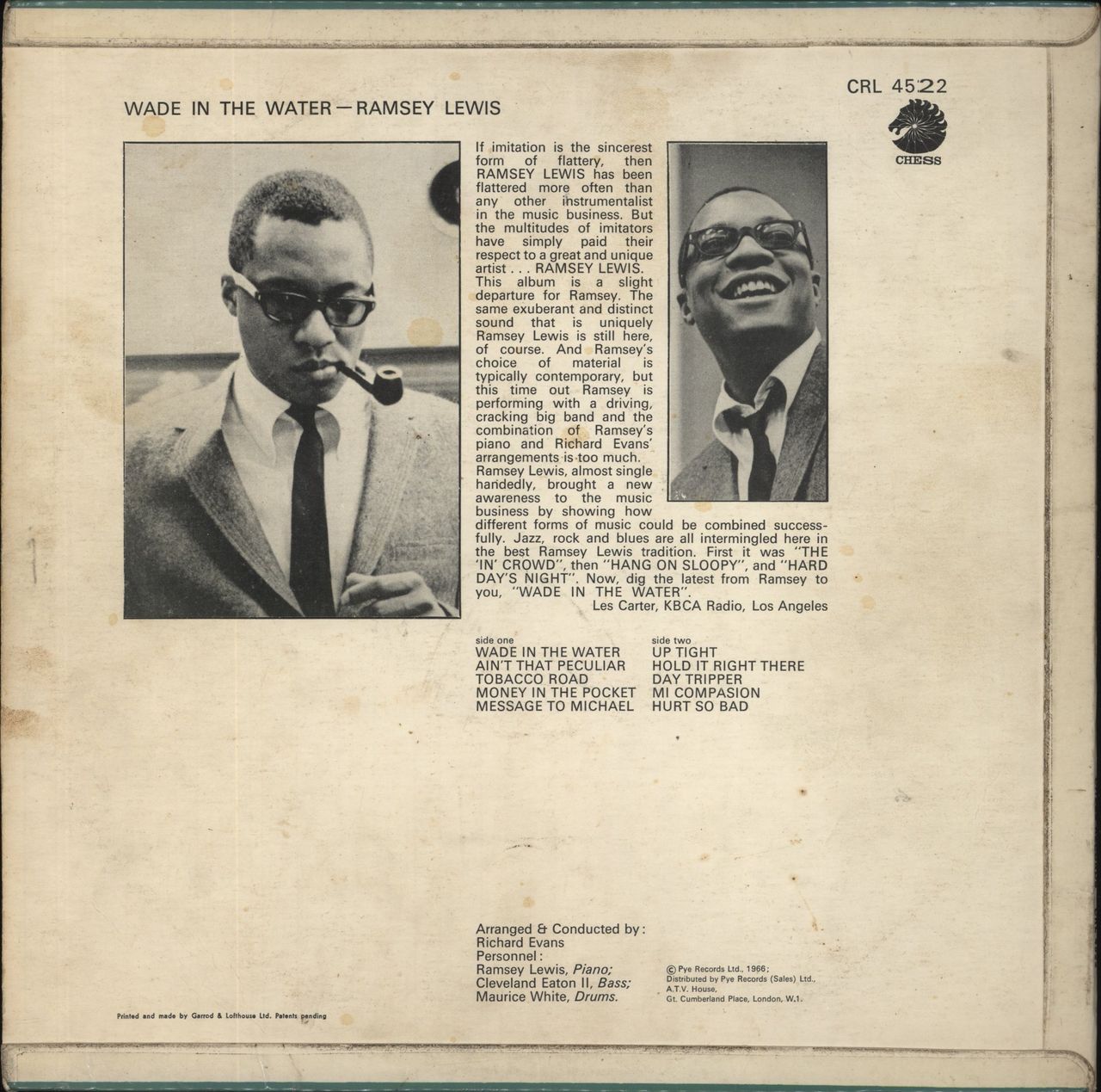Ramsey Lewis Wade In The Water UK Vinyl LP
