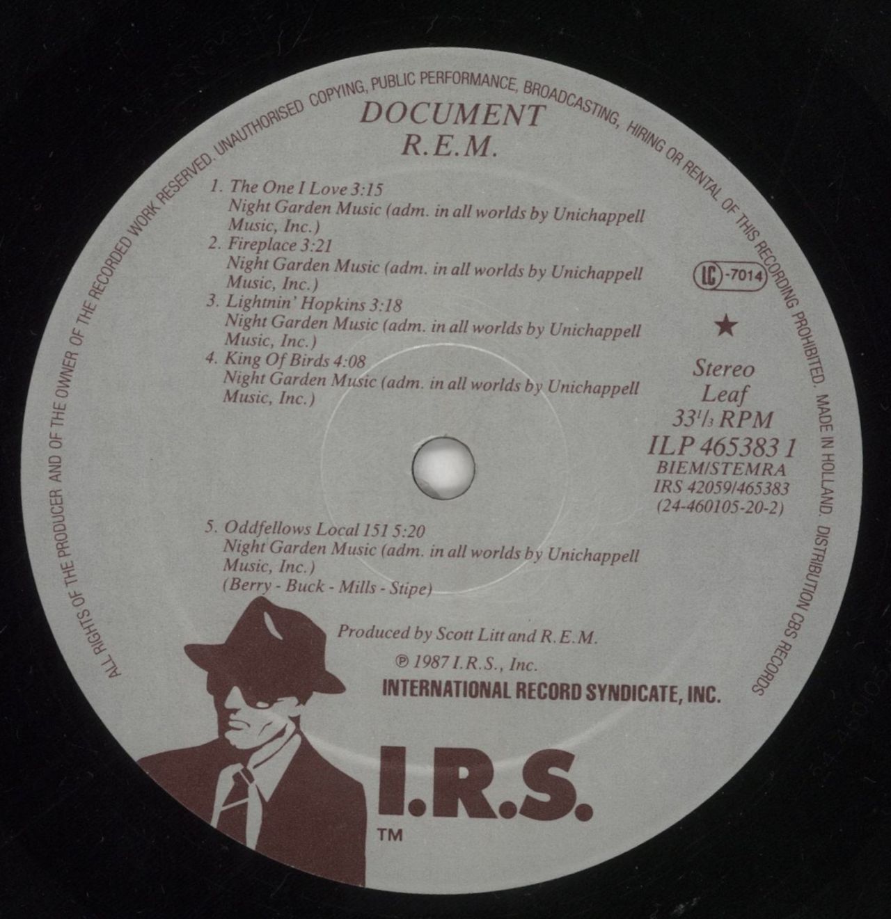 REM Document Dutch Vinyl LP