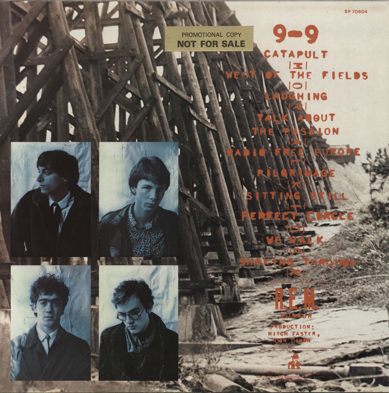 REM Murmur - 1st - Gold Promo Stickered UK Vinyl LP