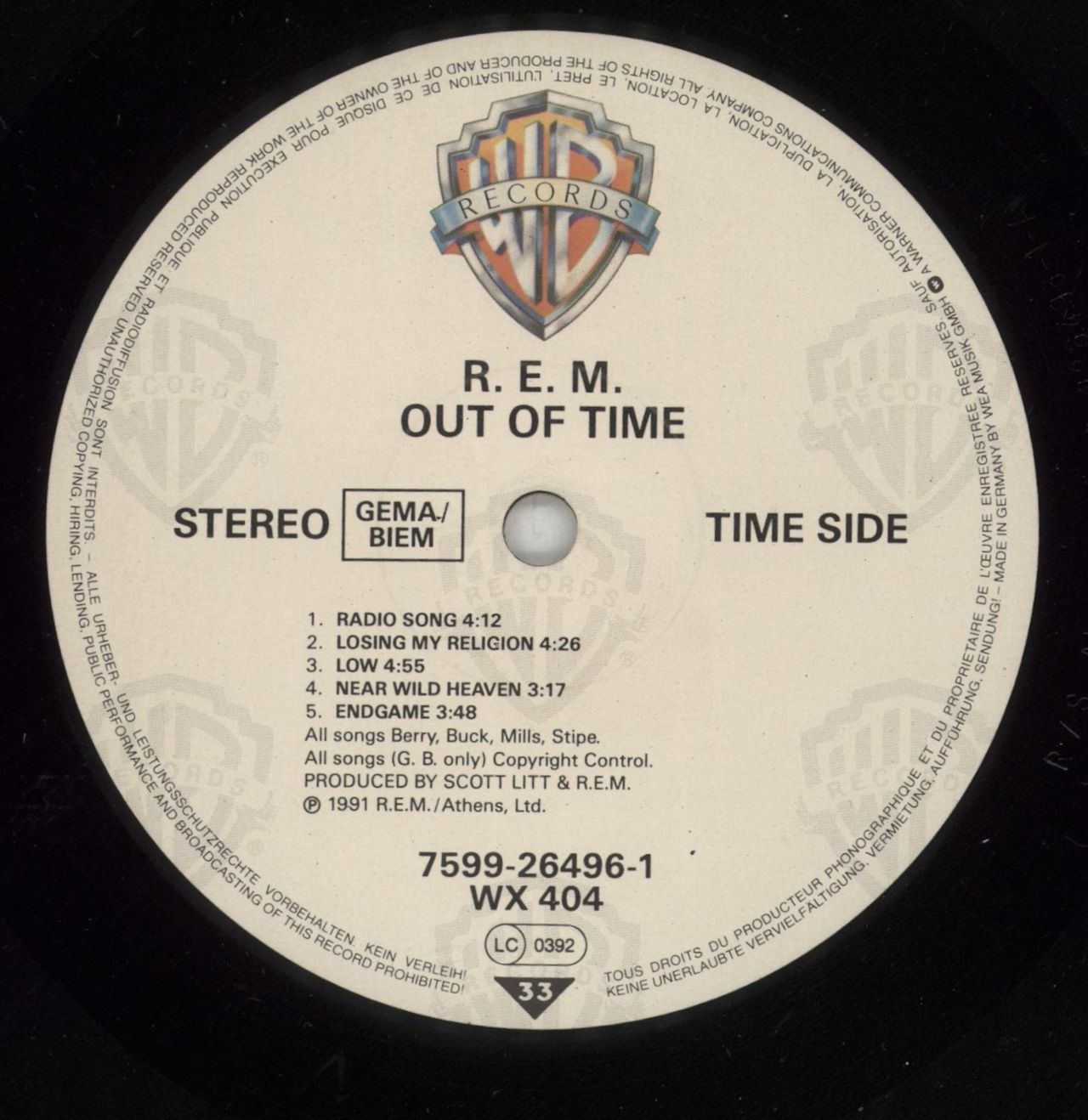REM Out Of Time - Shrink UK Vinyl LP