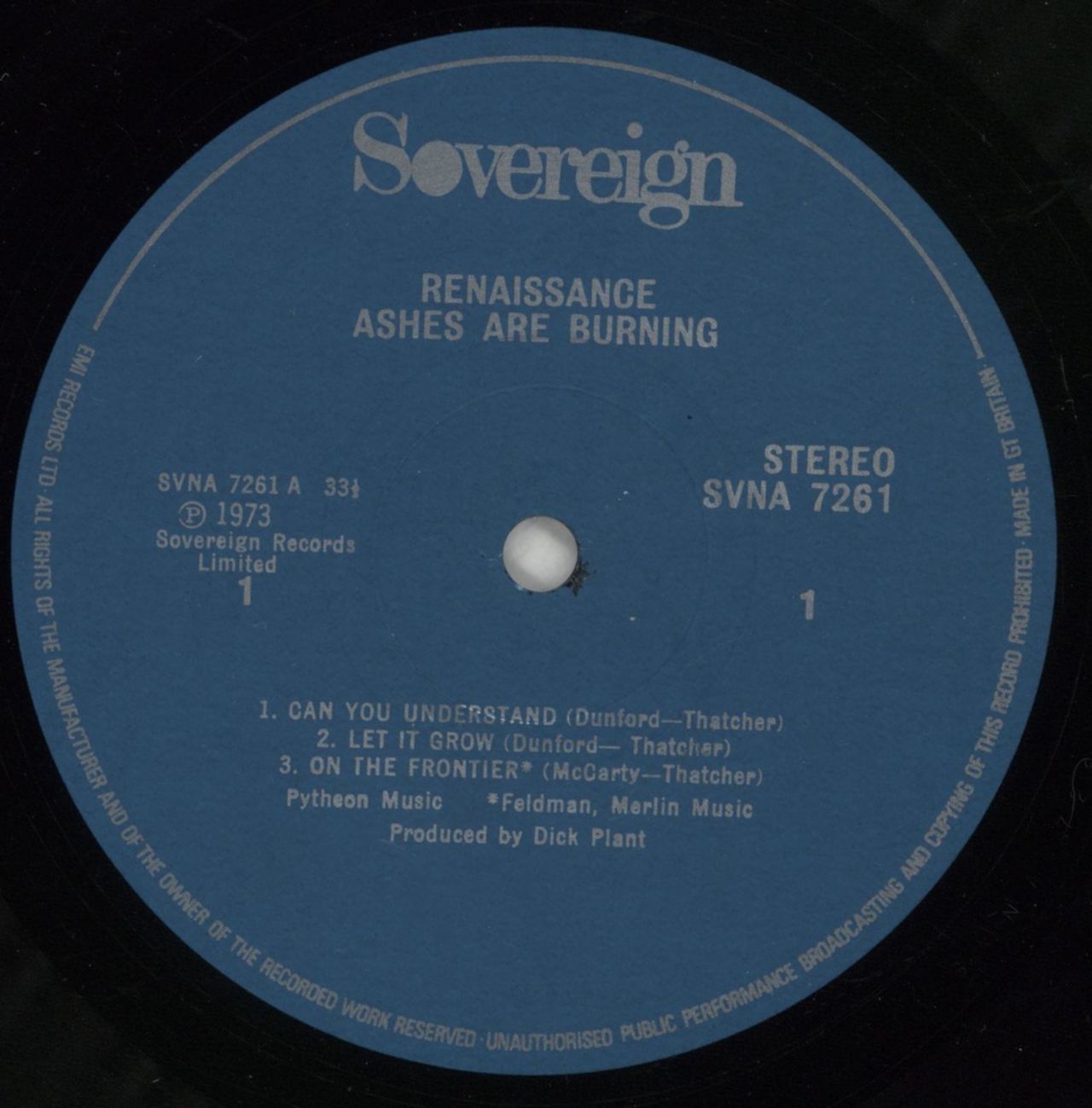 Renaissance Ashes Are Burning UK Vinyl LP