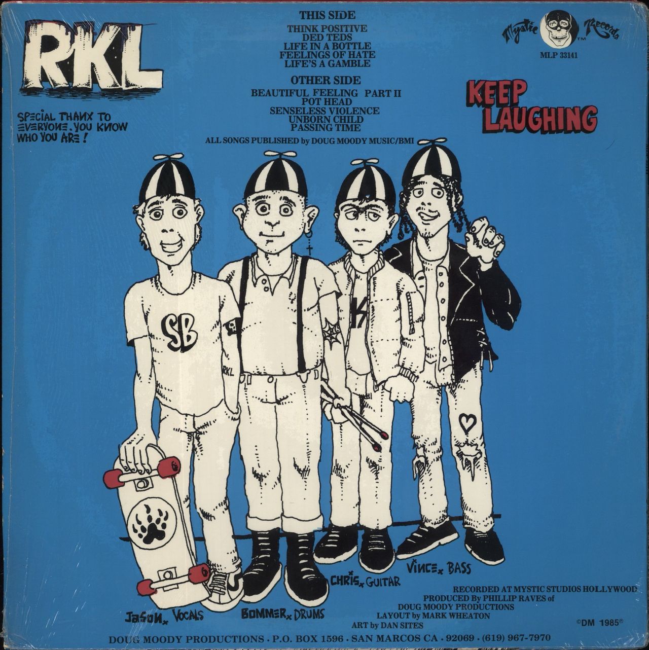 Rich Kids On LSD Keep Laughing - Blue Vinyl US Vinyl LP