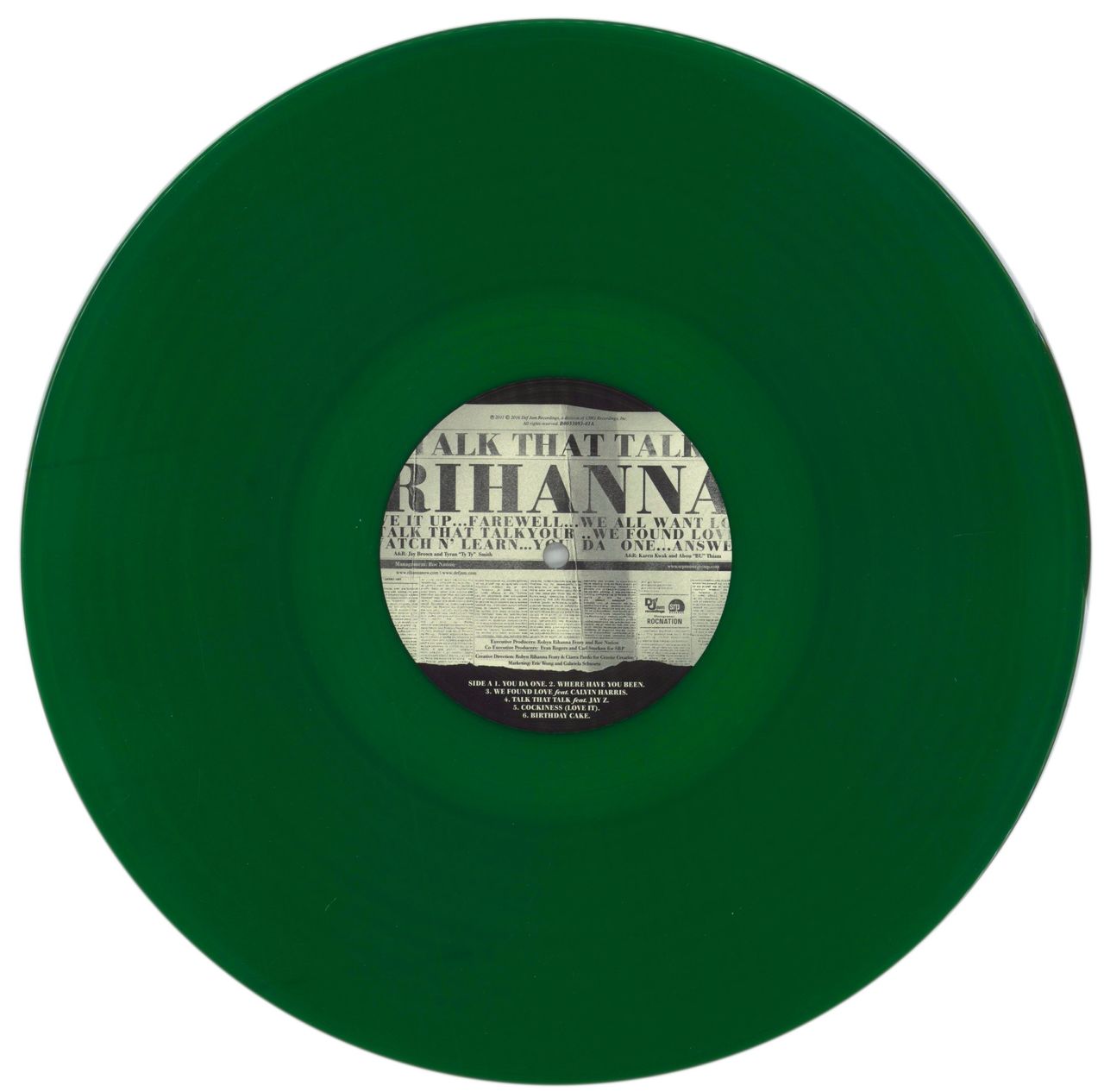 Rihanna Talk That Talk - Green Emerald Translucent Vinyl US Vinyl LP