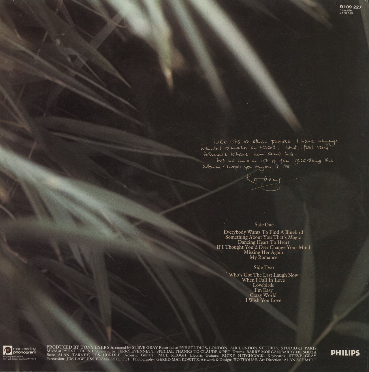 Roddy Llewellyn Roddy UK Vinyl LP