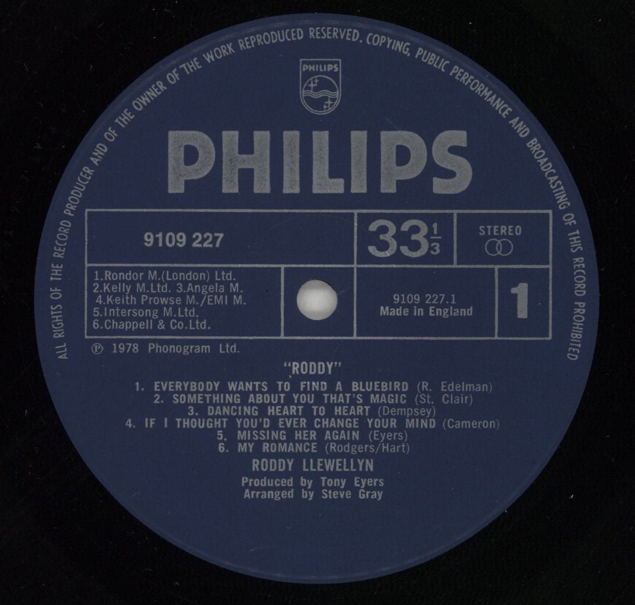 Roddy Llewellyn Roddy UK Vinyl LP