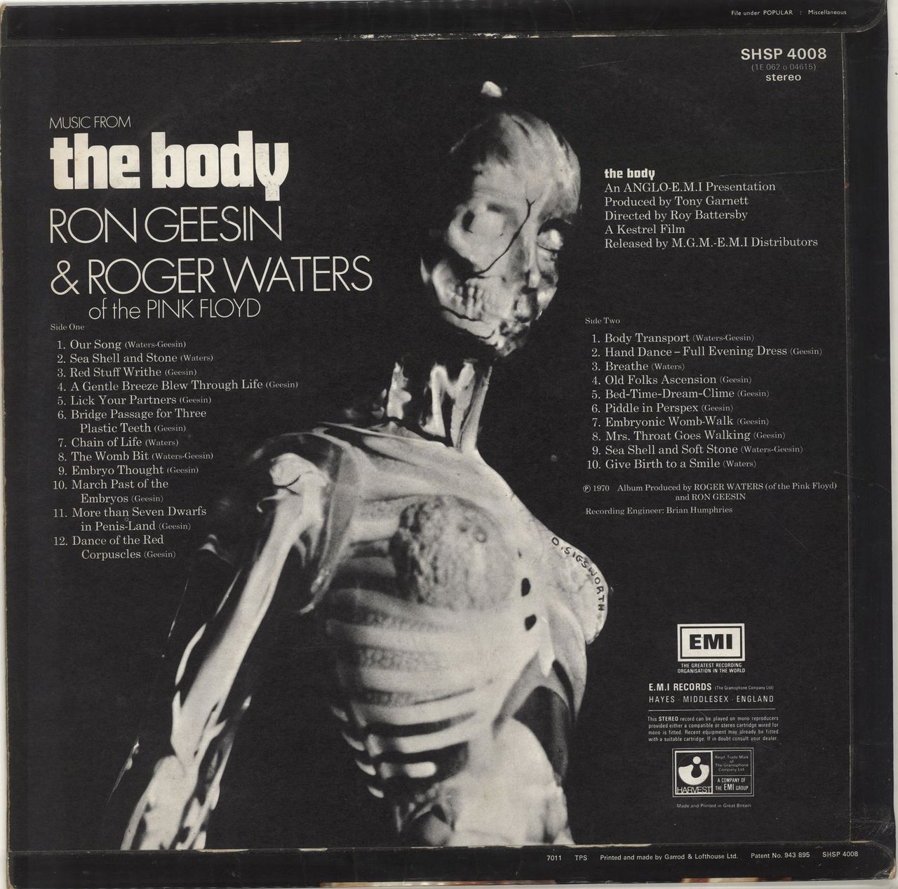 Ron Geesin Music From The Body - 1st UK Vinyl LP