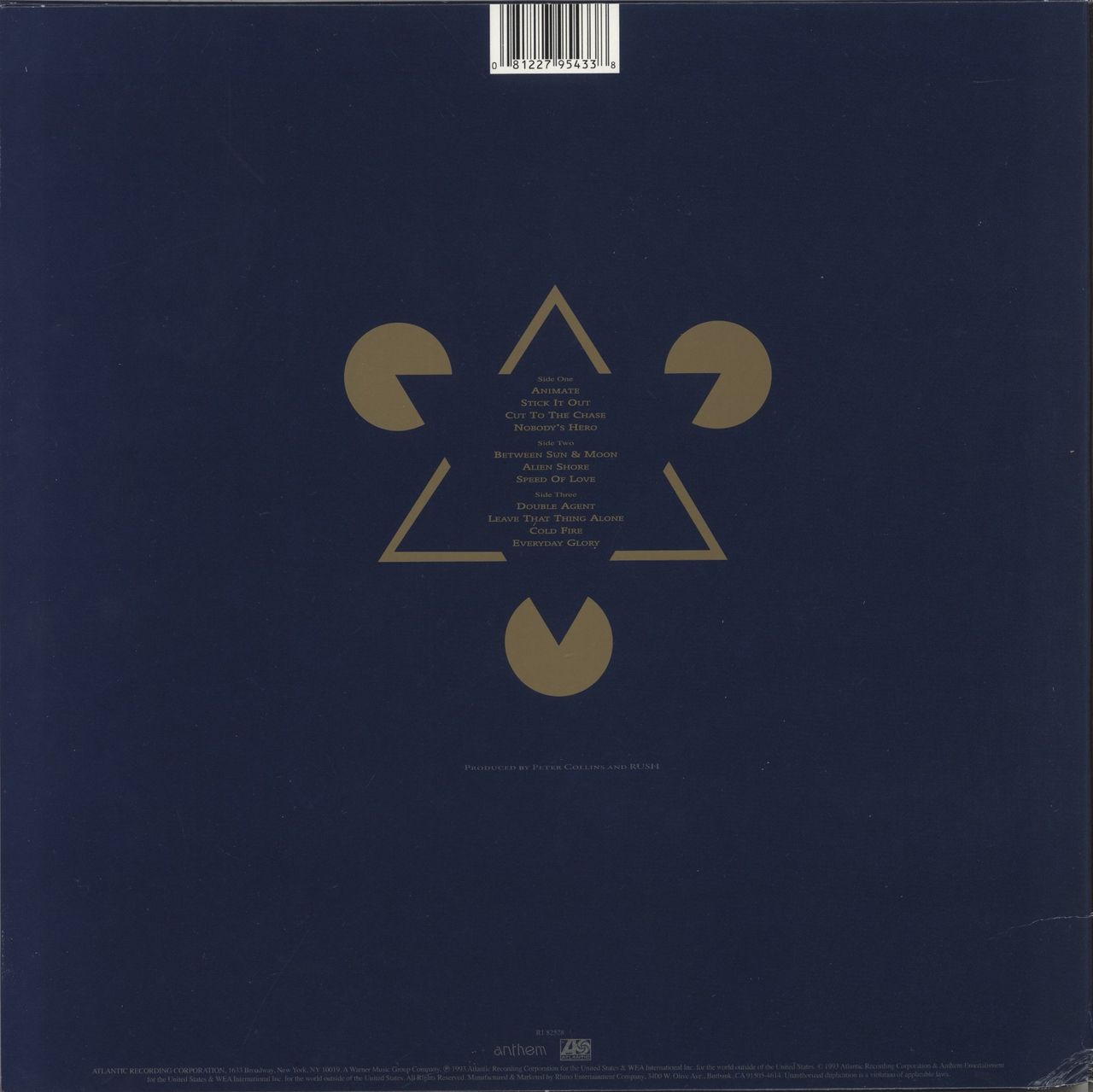 Rush Counterparts - 200 Gram Vinyl Etched US 2-LP vinyl set