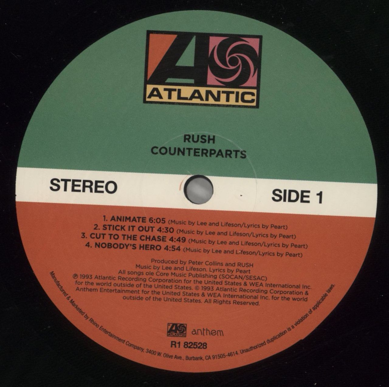 Rush Counterparts - 200 Gram Vinyl Etched US 2-LP vinyl set