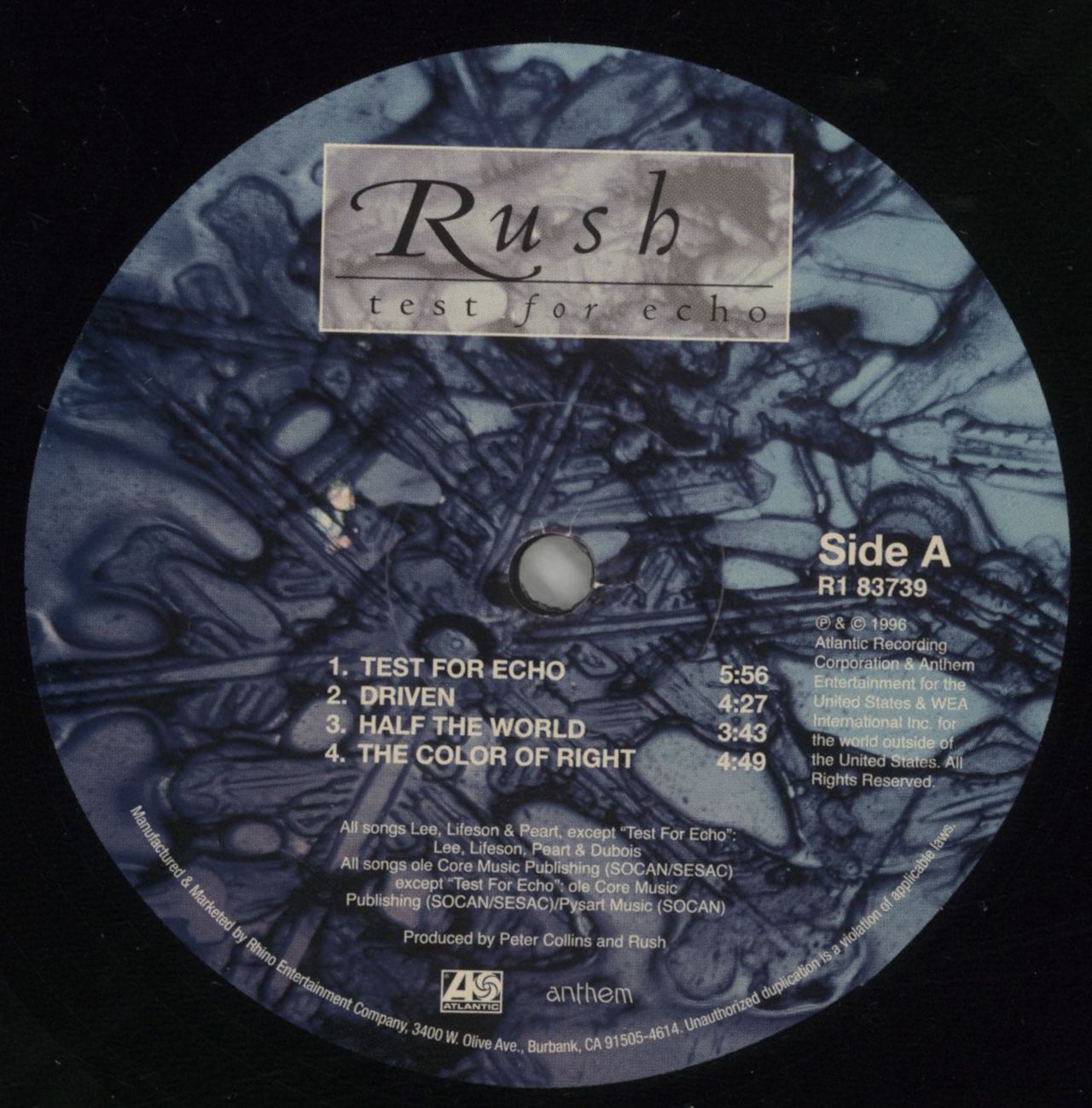 Rush Test For Echo - 200 Gram Vinyl US 2-LP vinyl set
