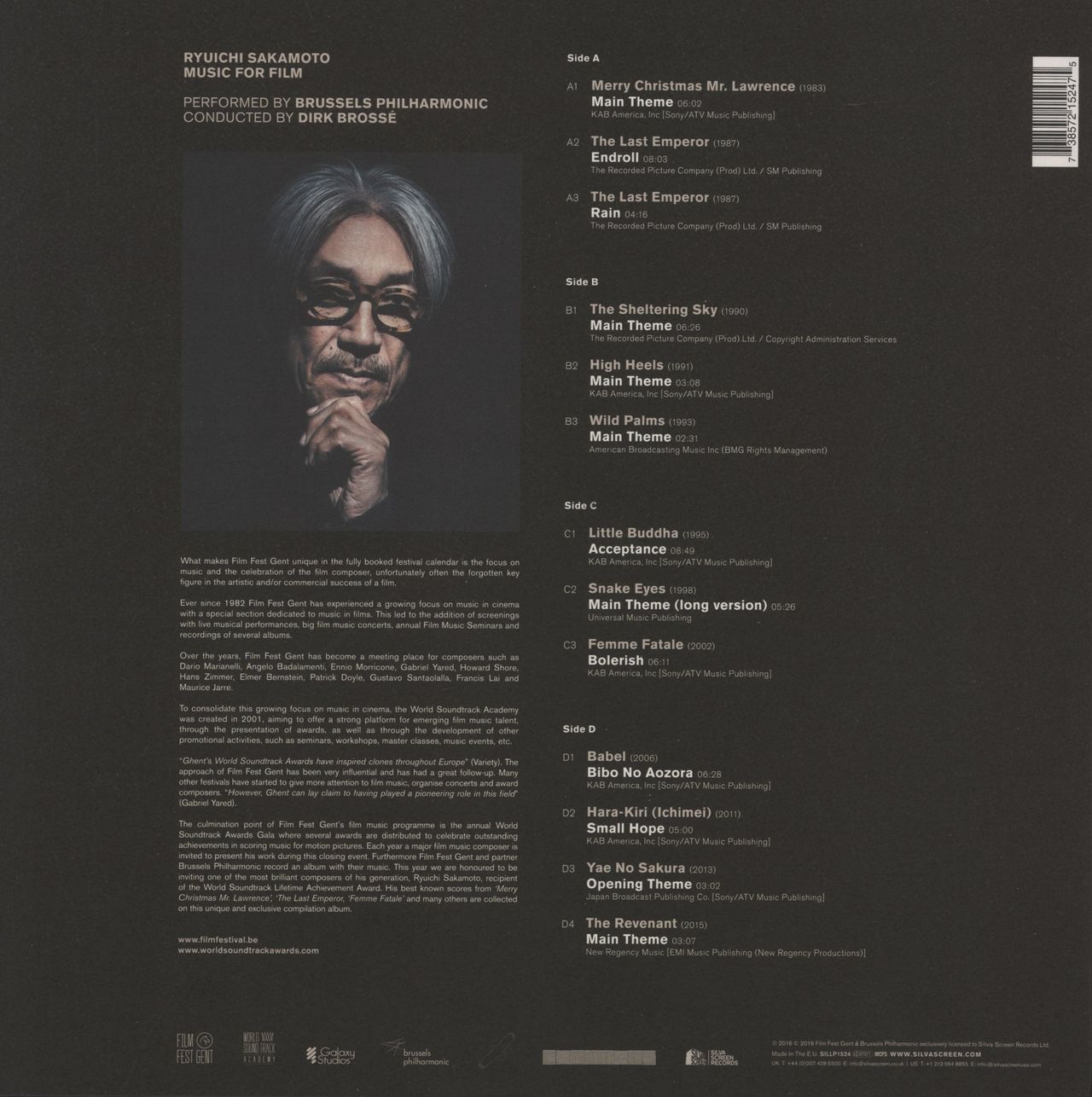 Ryuichi Sakamoto Music For Film UK 2-LP vinyl set