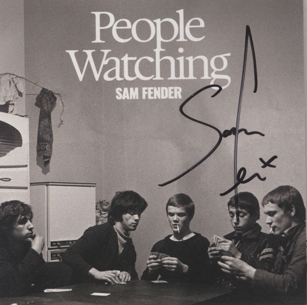Sam Fender People Watching - Black & White Striped Vinyl + Autographed Art Card - Sealed UK Vinyl LP