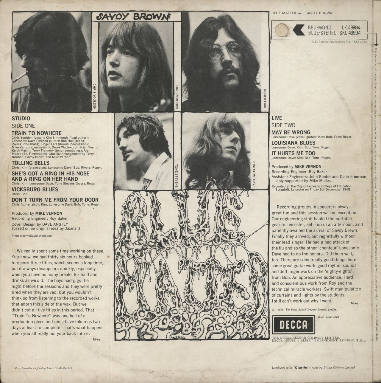 Savoy Brown Blue Matter - 1st UK Vinyl LP