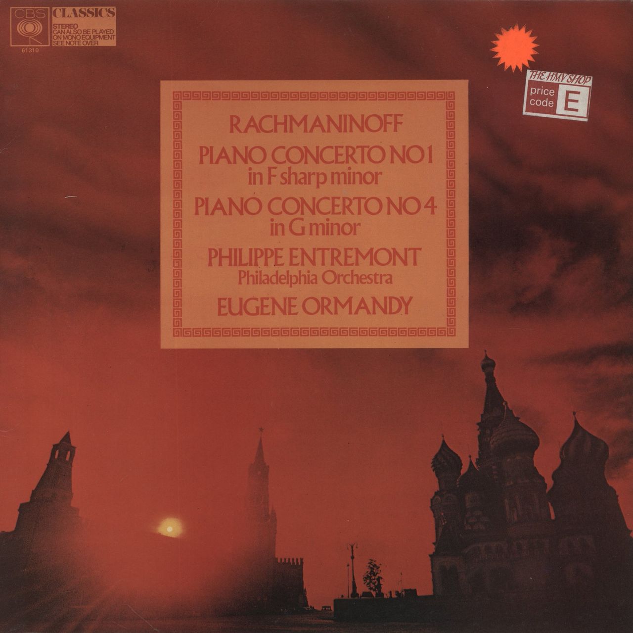 Sergei Rachmaninov Rachmaninov: Piano Concerto No 1 In F Sharp Minor / Piano Concerto No 4 In G Minor UK Vinyl LP