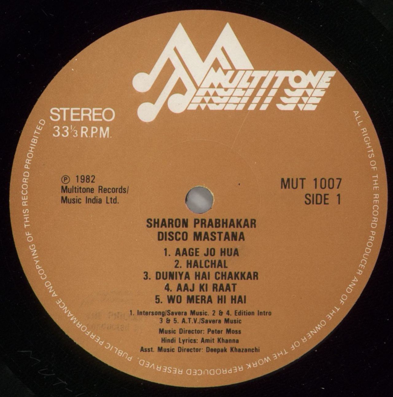 Sharon Prabhakar Disco Mastana UK Vinyl LP