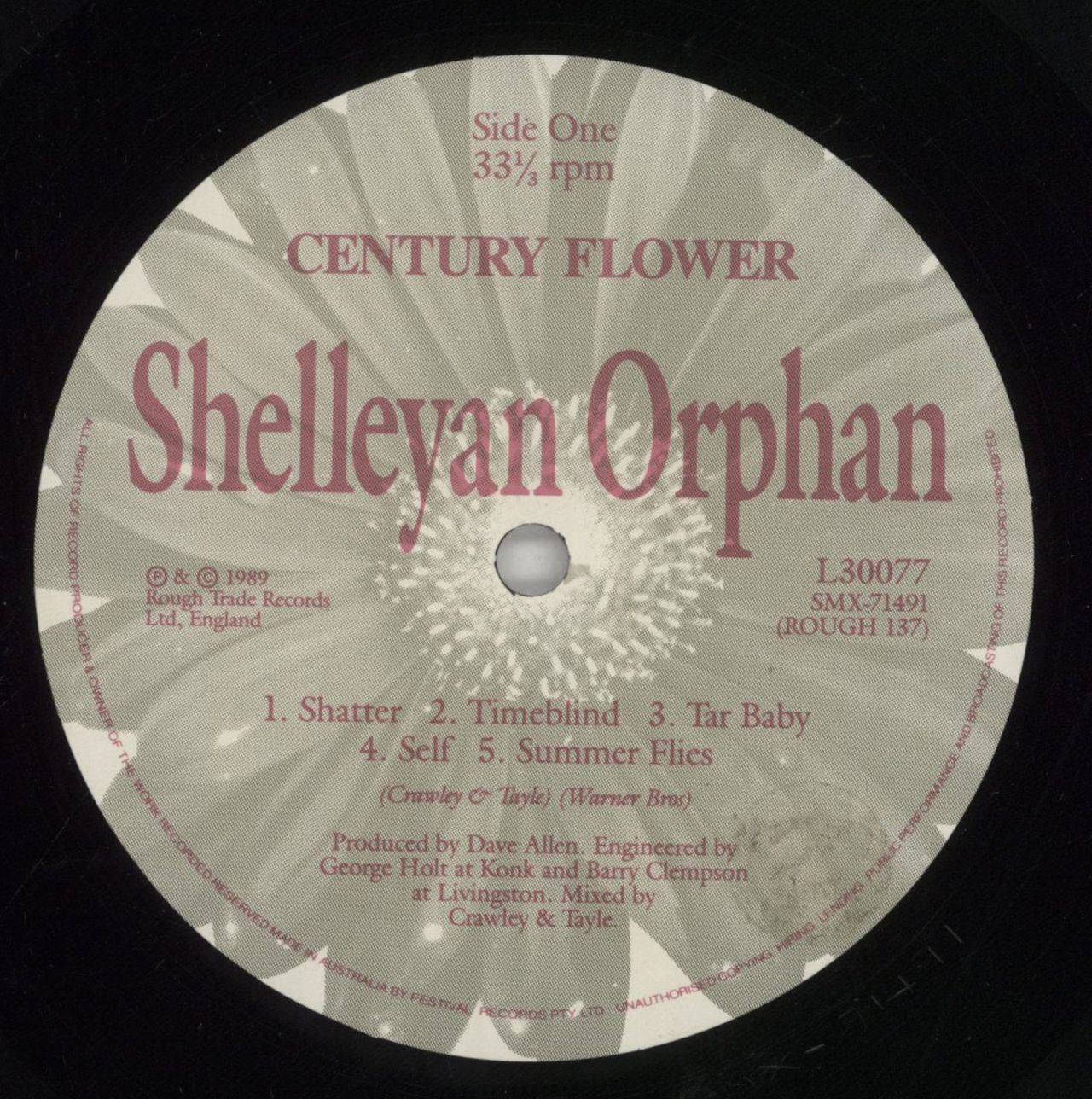 Shelleyan Orphan Century Flower Australian Vinyl LP