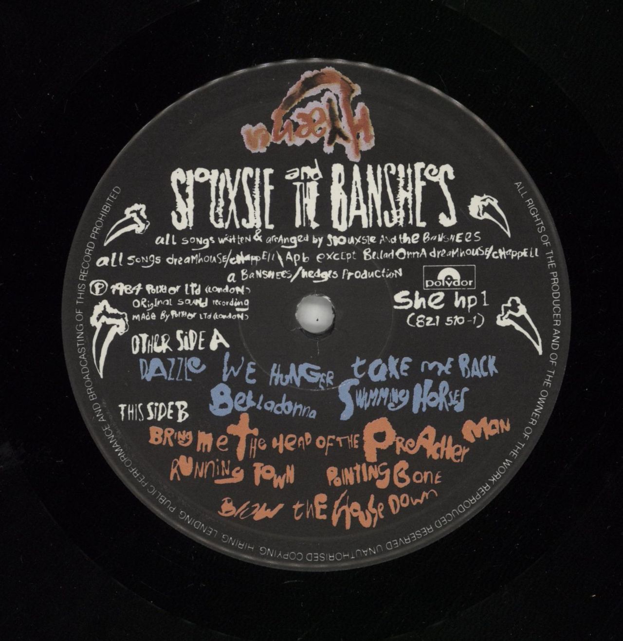 Siouxsie & The Banshees Hyaena - 1st - Promo Stamped UK Promo Vinyl LP