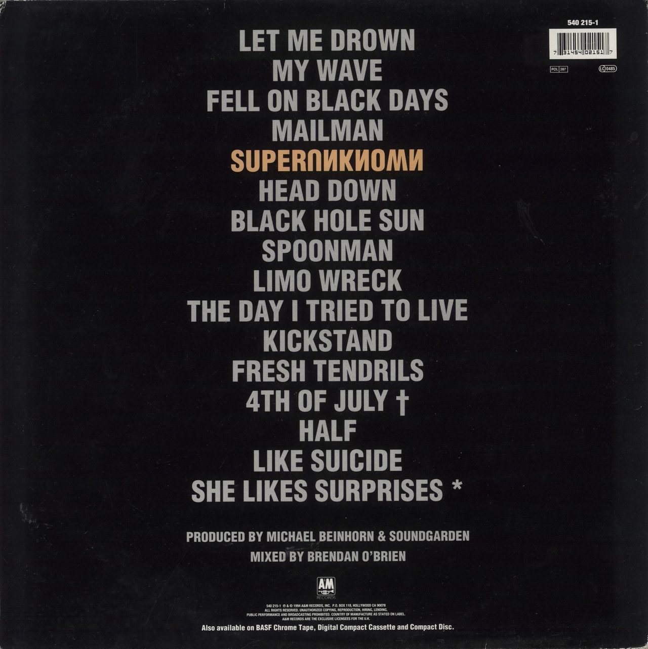 Soundgarden Superunknown - Blue Vinyl UK 2-LP vinyl set