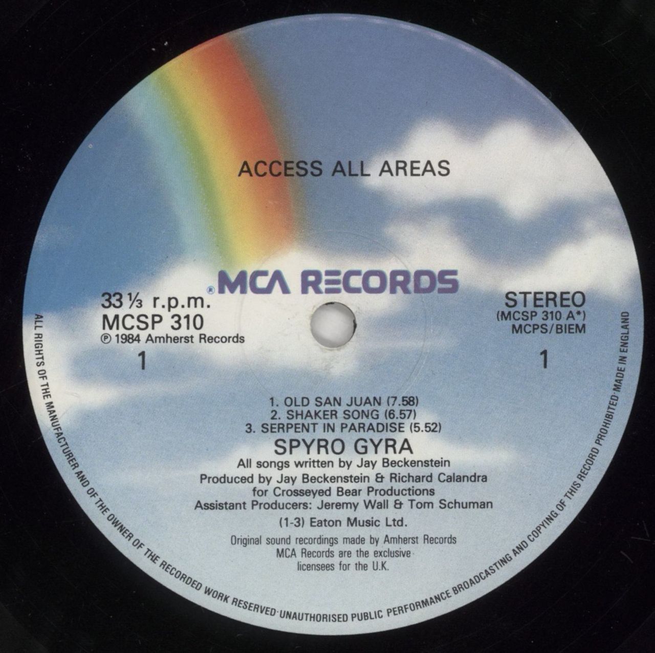 Spyro Gyra Access All Areas US Vinyl LP