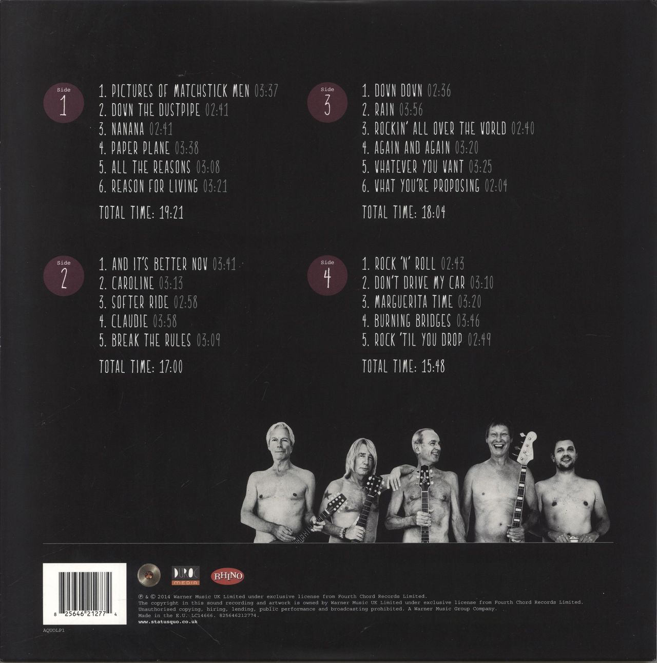 Status Quo Aquostic: Stripped Bare UK 2-LP vinyl set