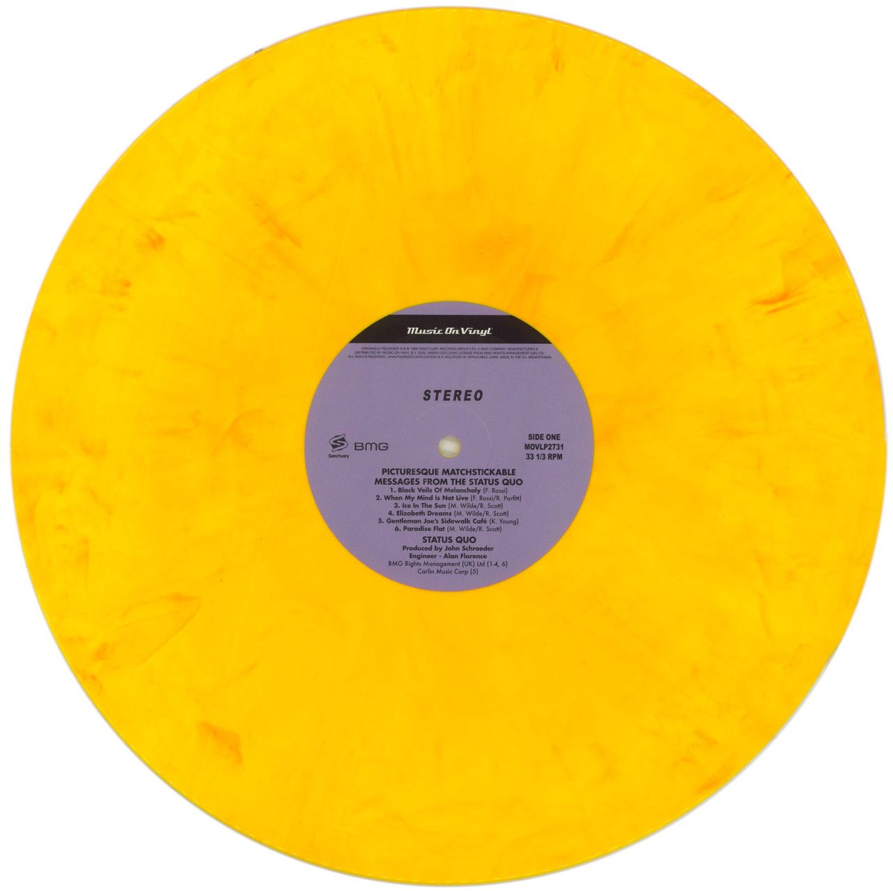 Status Quo Picturesque Matchstickable - 180 Gram Yellow Flamed Vinyl UK 2-LP vinyl set