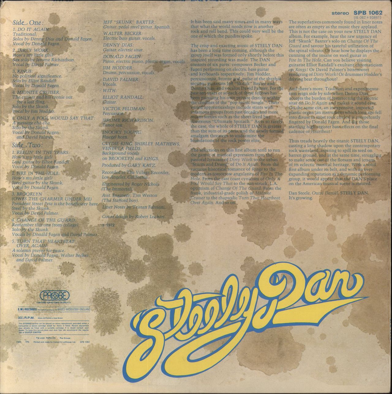 Steely Dan Can't Buy A Thrill - 1st - VG UK Vinyl LP