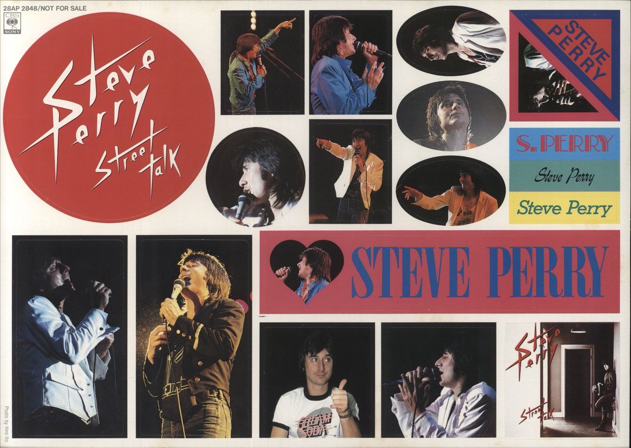 Steve Perry (Journey) Street Talk + Stickers Japanese Vinyl LP