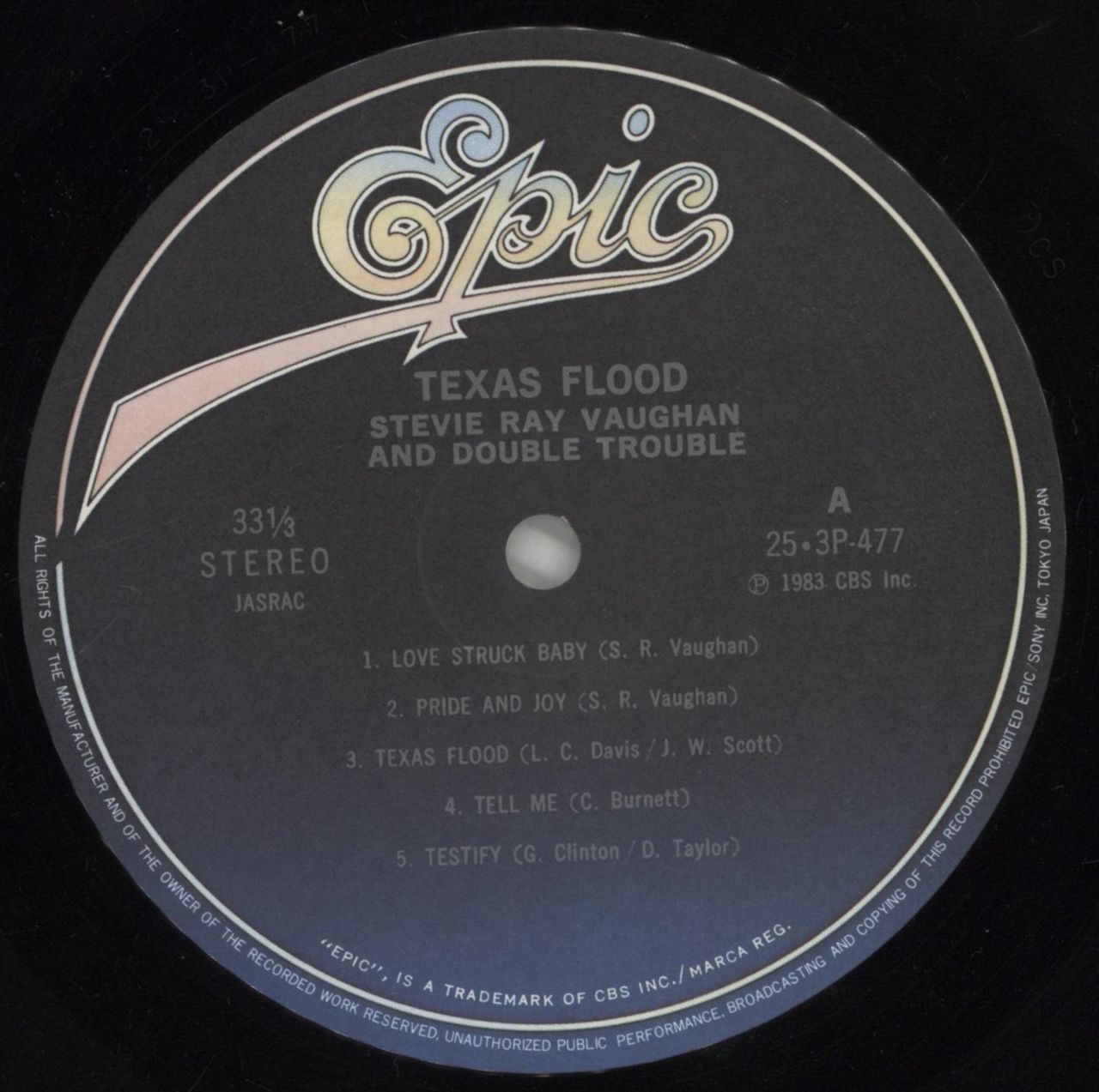 Stevie Ray Vaughan Texas Flood - EX Japanese Vinyl LP