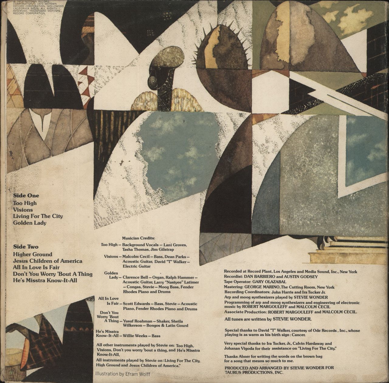 Stevie Wonder Innervisions - 1st South African Vinyl LP