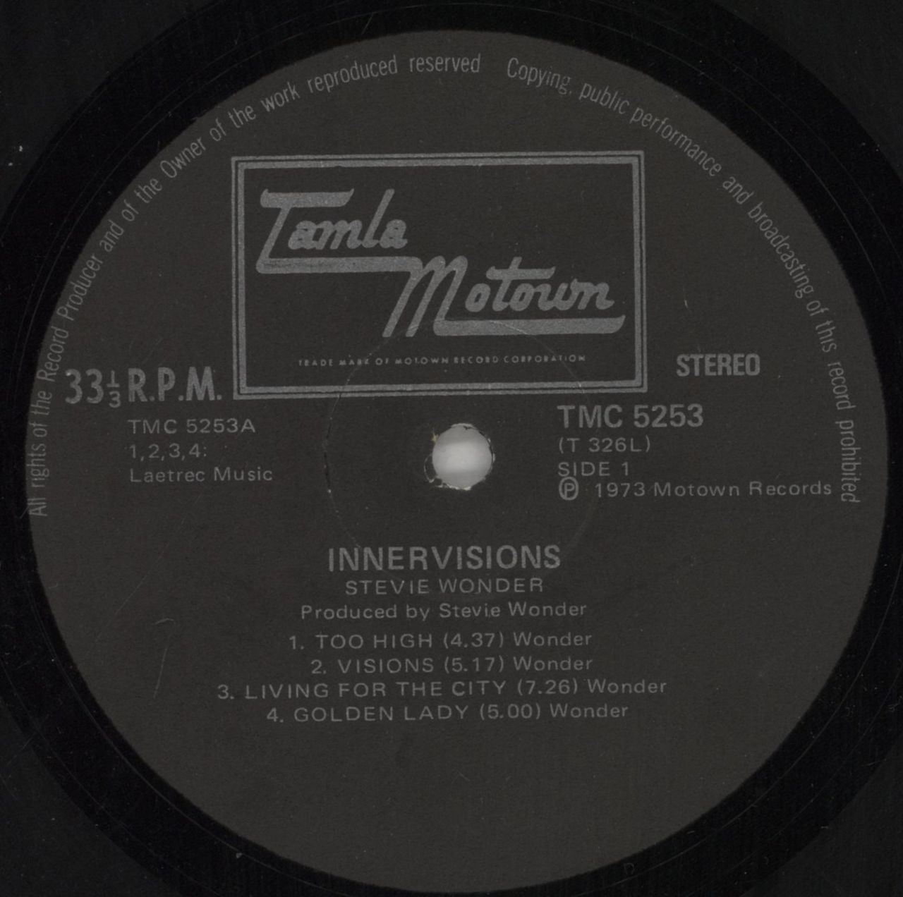 Stevie Wonder Innervisions - 1st South African Vinyl LP