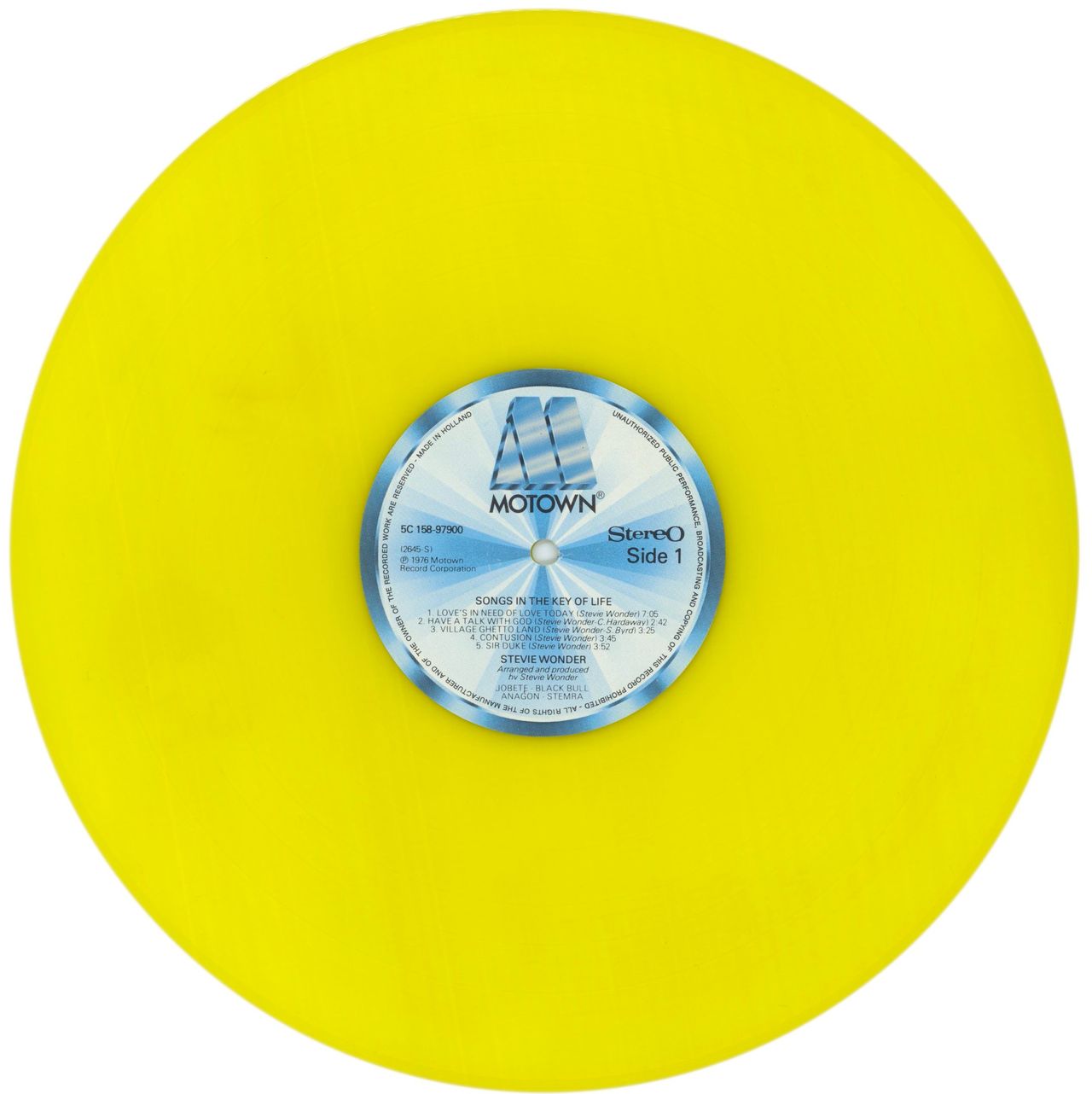 Stevie Wonder Songs In The Key Of Life - Yellow Vinyl Dutch 2-LP vinyl set