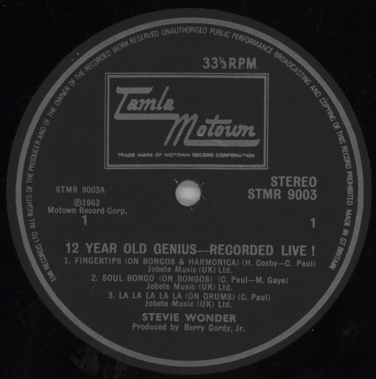 Stevie Wonder The 12 Year Old Genius Recorded Live UK Vinyl LP